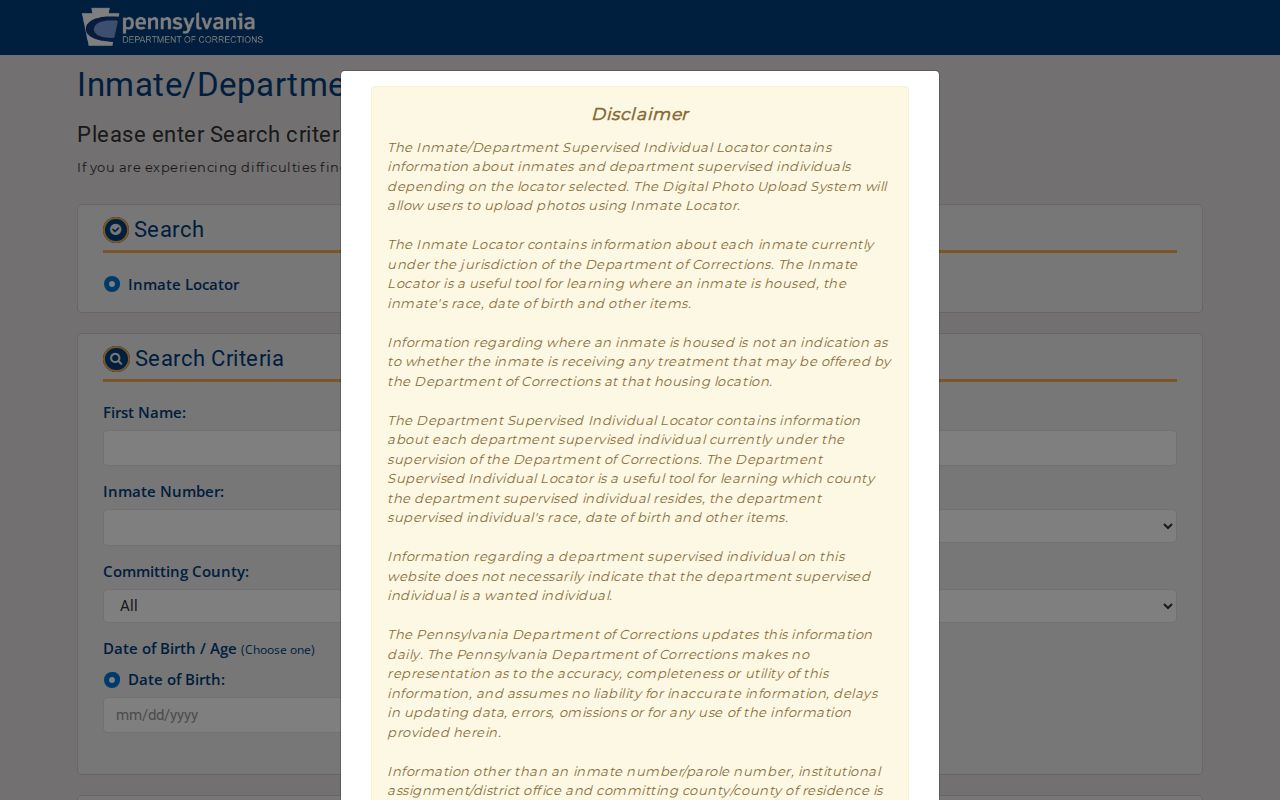 PA inmate locator for Lancaster County arrest custody transitions