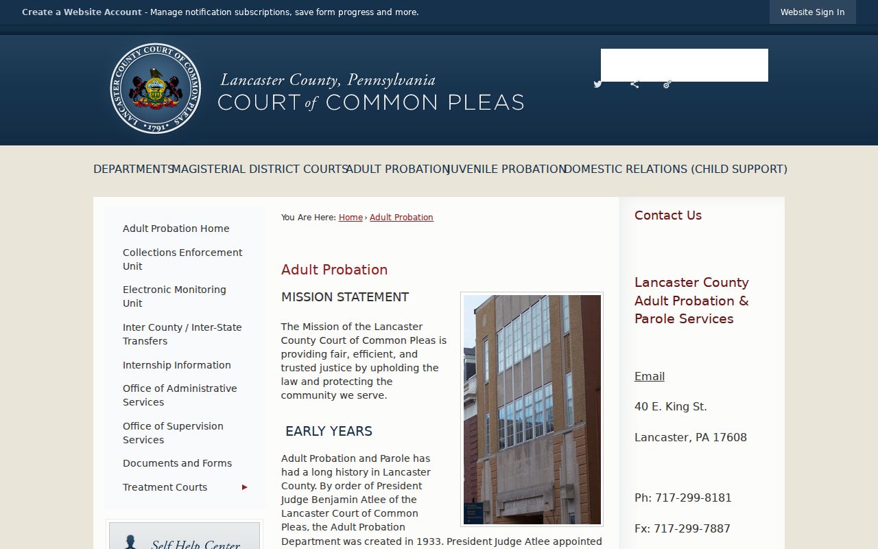 Lancaster adult probation information for Ephrata criminal cases