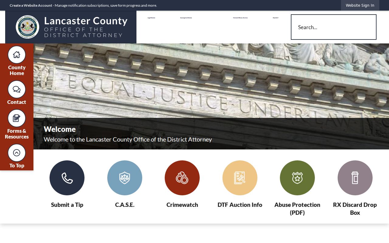 Lancaster County District Attorney stage of Lancaster criminal records